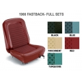 1966 UPHOLSTERY, STANDARD, 2+2, Black, full set with buckets.